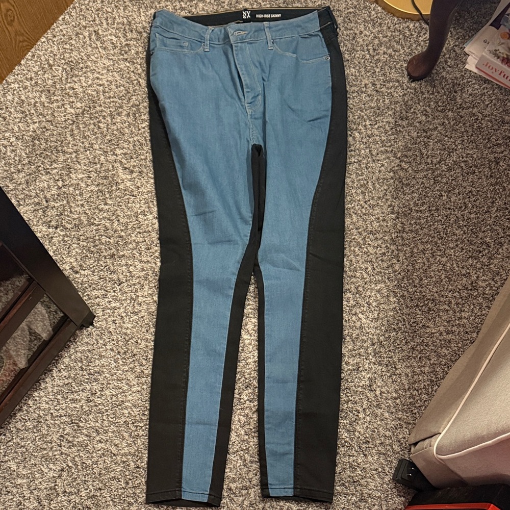 Blue and Black Skinny Jeans